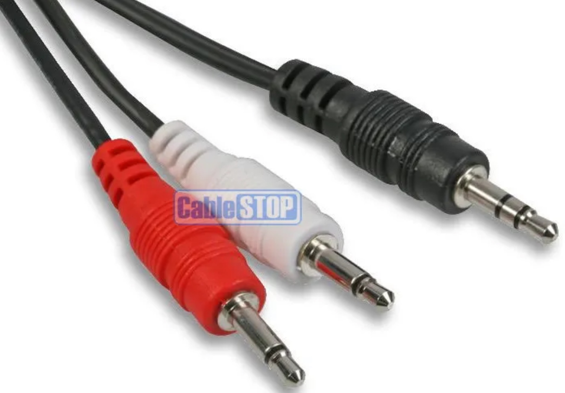 “3.5mm STEREO Jack Plug to 2 x MONO Jack Plugs SPLITTER Converter Cable Lead 1m
