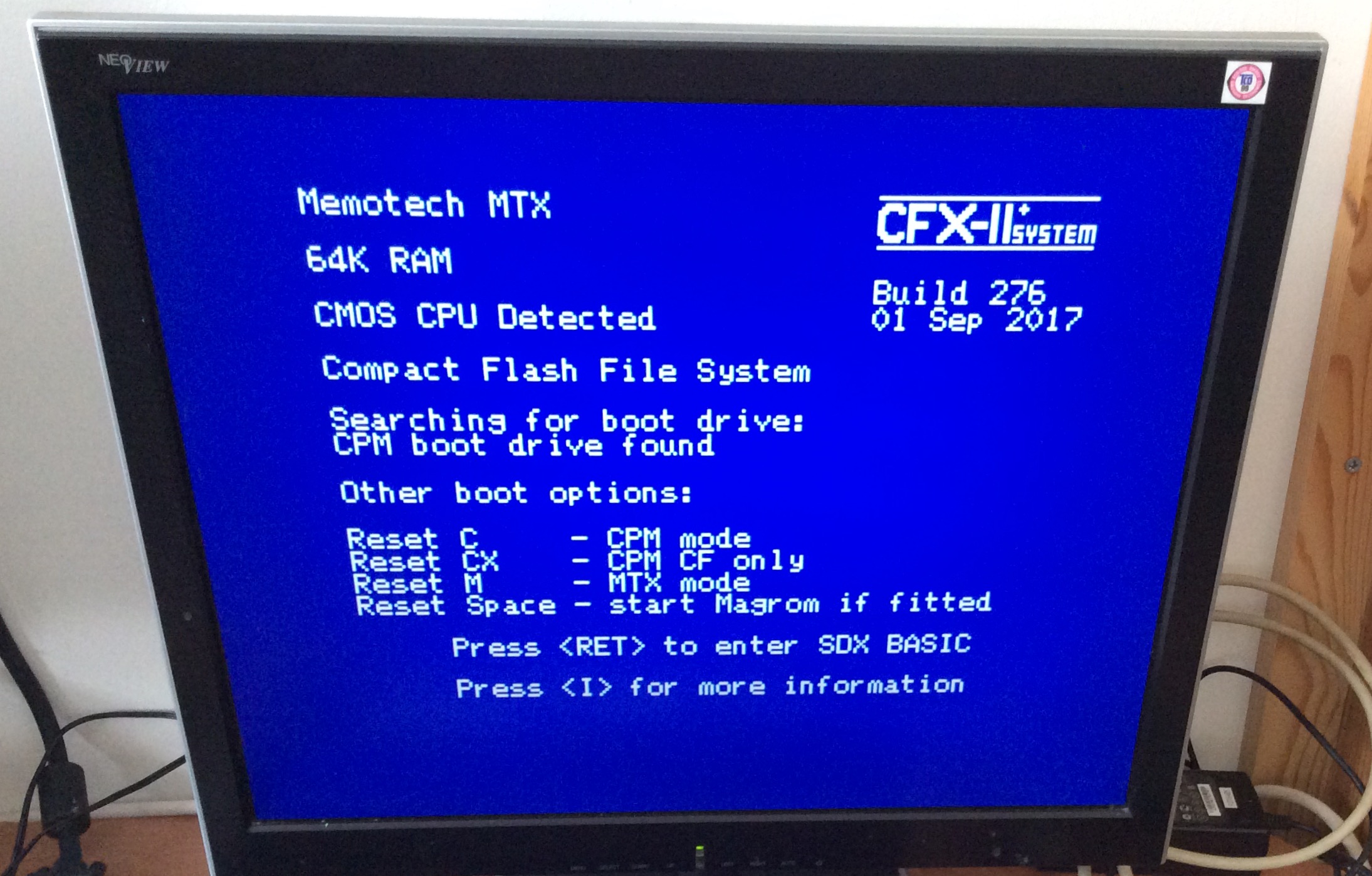 The screen output of the CFX II+
