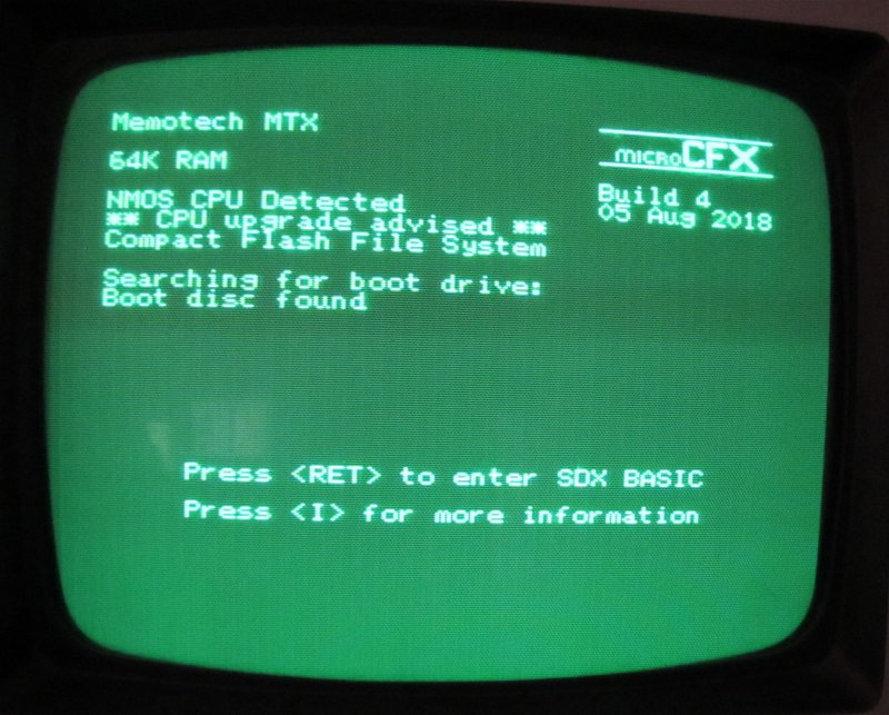 Simplified CFX boot screen