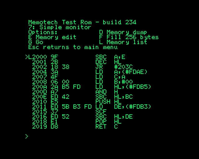 Disassembling Z80 code with no Ram