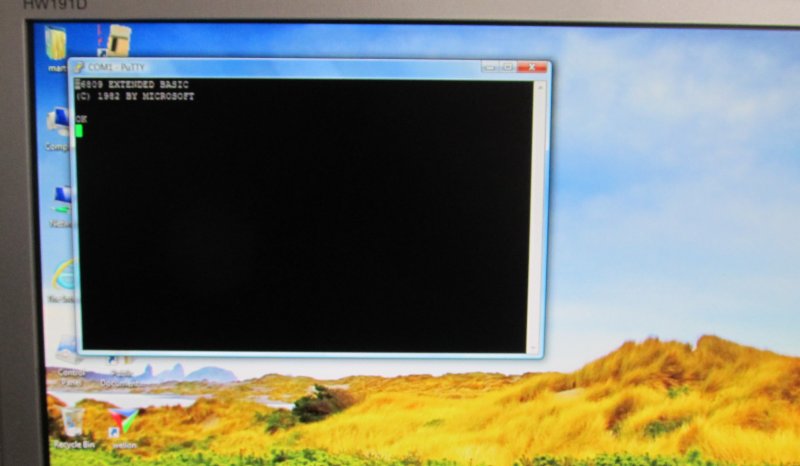 This is what the terminal Software on the PC displays